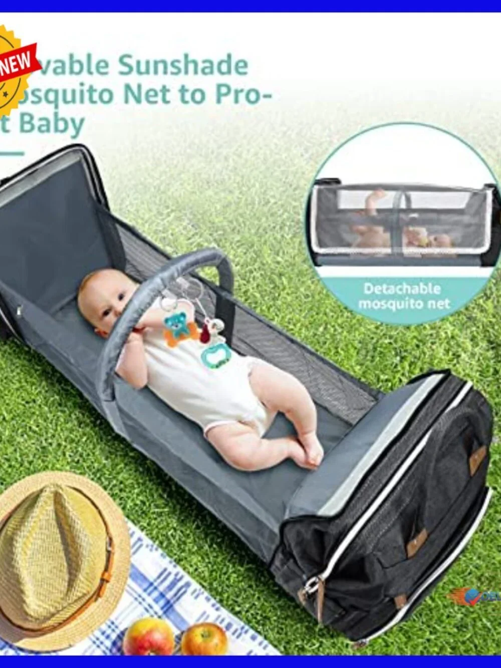 Large Diaper Backpack with Changing Pad, Laptop Compartment, USB Port